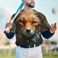 thumbnail image 5 of KLL Floral Fox for Men's Baseball Shirts,Short Sleeve Casual Shirts Button Down Shirt for Men Beach Summer Wedding Shirt-XX-Large, 5 of 7