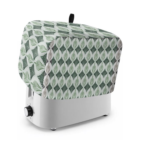 Toaster Cover 2 Slice, Teal Grey Dustproof Bakeware Oven Protector with Top Hook, Modern Abstract Geometric Contemporary Waterproof Small Kitchen Appliance Toasters Dust Cover, 12"x7.5"x8"
