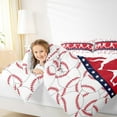 thumbnail image 4 of Homewish Baseball Sport Ball Game Red White Blue Twin Comforter Set, Reversible Microfiber Boys Kids Bedding, 2 Pieces, 4 of 8