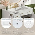 thumbnail image 2 of GVN Bathroom Storage Vanity,Bathroom Floor Cabinet,36" Bathroom Vanity with Ceramic Sink, Standard and Double-Layer Drawers, Soft Close Doors, White, 2 of 13
