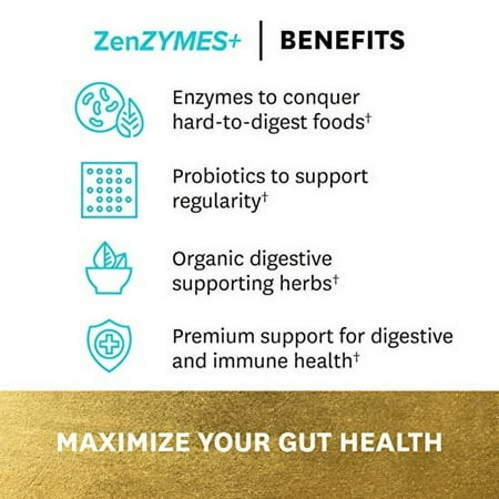 Zenwise Ultimate Enzymes, Probiotics & Prebiotics - Best Daily Digestive, Immune & Flora Support for Men & Women - Enzyme Blend & Botanicals + Clinically Studied Probiotic for Gut Healt