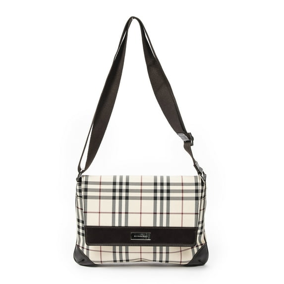 Pre-Owned Burberry Beige/Brown Vintage Flap Crossbody Shoulder Bag Nova Check Canvas