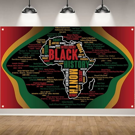 Image of Black History Month Backdrop for Photography Black History Month Banner Pan African American Black History Month