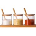 thumbnail image 1 of Condiment Containers with lids 3 pack Seasoning Box Condiment Pots Jars with Spoons Container for Spice Salt Sugar Cruet, 1 of 5