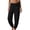 Black, variant on Womens Cotton Tapered Pants Drawstring Elastic Waist Pull On Pants with Pockets Solid Color Loose Fit Pants Summer Lounge Going Out Pants Coffee XL