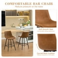 thumbnail image 2 of Kepane 24" Set of 4 Whiskey Brown Dining Chairs Modern Upholstered Faux Leather Armless Side Chairs with Sturdy Metal Legs, Perfect for Kitchen, Dining Room, or Small Spaces, 2 of 7