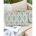 thumbnail image 6 of Green Pink Boho Throw Pillow Cover 20 x 30 Inch Decorative Pillow Cover Ethnic Abstract Geometric Floral Pattern Lumbar Pillowcase Seasonal Rectangle Cushion Case for Couch Sofa Bed Living Room, 6 of 7