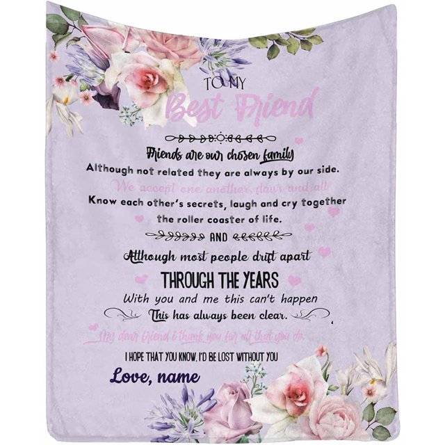 LHSHID Personalized Blanket to My Best Friend from Your BFF My Dear Friend I Thank You for All That You Do Blanket Throws for Bed
