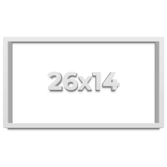 26x14 Shadow Box Frame White | 1 Inches Deep Real Wood Contemporary Shadowbox Display Frame | UV