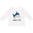 thumbnail image 3 of Inktastic Shark Life Fun Shark with Sunglasses Boys or Girls Long Sleeve Toddler T-Shirt, 3 of 5