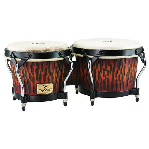 Tycoon Supremo Series 7 & 8 1/2 Chiseled Bongos - Orange Finish - STBS-BCO