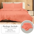 thumbnail image 3 of ROYALE LINENS Coral Duvet Cover Queen Size - Queen Duvet Cover Set - 3 Piece Double Brushed Queen Duvet Covers with Zipper Closure, 1 Queen Duvet Cover 90x90 inches and 2 Pillow Shams (Queen, Coral), 3 of 8