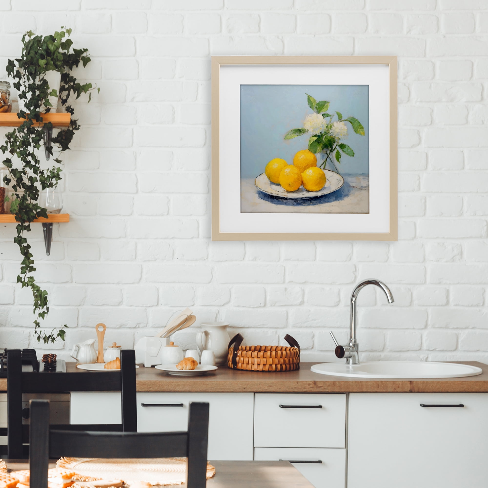 Stupell Industries Vase of Flowers and Lemons Birch Framed Print Under Glass, design by Creative Studio