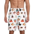 thumbnail image 1 of Balery funny cats celebrating Valentine's Day Pantalones cortos de pijama de punto de algodón para hombre con cinturilla y bolsillos-4X-Large, 1 of 6