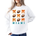 thumbnail image 2 of Miami Football Sweatshirt for Women Orange Bows and Footballs Game Day Pullover White Sweatshirt X-Large, 2 of 4