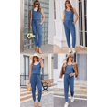 thumbnail image 5 of Ekouaer Jumpsuits for Women Casual Summer Sleeveless 2026 Ribbed One Piece Romper Dressy Vacation Clothes Travel Outfits, 5 of 6
