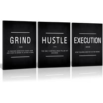 Hieng Grind Hustle Conquer Wall Art, Success Canvas Painting Wall Decor Motivation Poster Inspiration Quotes Picture Positive Wall Office Workplace(Only canvas)