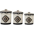 thumbnail image 1 of Paseo Road Chalet Aztec 3 Piece Ceramic Dinnerware Canister Set, Southwestern Rustic Cabin Lodge Style, 1 of 3