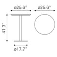 thumbnail image 4 of Zuo Modern Bergen Bar Table, Walnut Veneer MDF Round Tabletop, Stainless Steel, Indoor Bar, 4 of 6