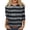 Black #031, variant on 3/4 Sleeve Shirts for Women Spring Striped Crewneck Business Casual Tops Loose Three Quarter Length Work Blouses Gray 3XL