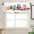thumbnail image 3 of Colorful Owls On Branch Rod Pocket Polyester kitchen Curtain Valances for Windows For Indoor Living Room Bedroom Kitchen Decoration 54x18 inch, 3 of 5