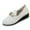 White, variant on Wensltd Fashion Metal Chain Wedge Loafers for Women Plus Size Chunky Sole Versatile Walking Shoes Size 6-12