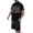 hgg073-Black, variant on Yaoyar Mens Round Neck Button Detail Short Sleeve Top with Drawstring Elastic Waist Shorts Casual Two Piece Set Coordinated Outfit