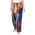 thumbnail image 2 of Goofa Rooster Oil Painting Printed Soft Pajama Pants for Women, Wide Leg Comfy Casual Lounge Yoga Pants-Medium, 2 of 9