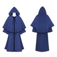 thumbnail image 5 of FNFYFH Renaissance Costumes Cloak with Hood Arm Holes Adults Medieval Hooded Cape for Halloween Cosplay, 5 of 7