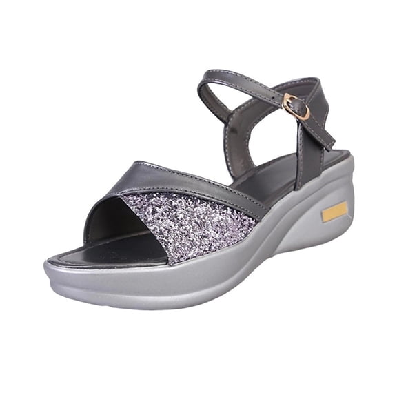 DeHolifer Wedge Sandals For Women Comfortable Wedge Sandals Dressy Summer Low Wedges Womens Sandal Heels Dress Open Toe Ankle Strap Shoes