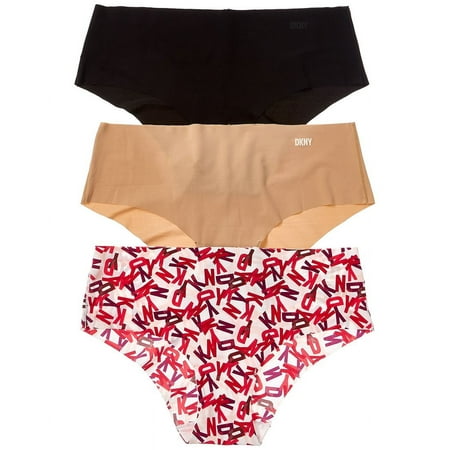 DKNY womens 3pk Cut Anywhere Hipster, L, Black