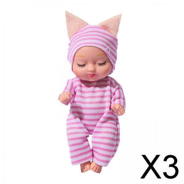 Mini Muñecas Durmientes Baoblaze juguete de Animales de Dibujos animados 3 piezas