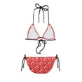 thumbnail image 3 of Suhoaziia Women Tankini Swimsuits Red Love heart 2 Piece Comfortable Low Waisted Bikini Underwear,Sporty Light & Soft Ruched Ruffle Bikini Sets Bathing Suits Size XL, 3 of 6
