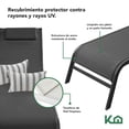 thumbnail image 4 of Camastro Exterior Textileno Reclinable Silla de Playa Jardin gris oscuro, 4 of 7