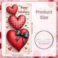 thumbnail image 2 of Red Heart Valentine's Day Banner Romantic Heart Backdrop Pink Background Gold Leaves Love Display for Valentine's Day Party Romantic Date Photo Shoot, 2 of 9