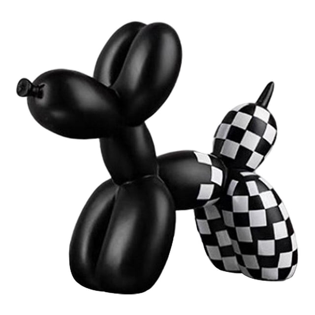 Estatua de Perro con Globo Zulema Negro