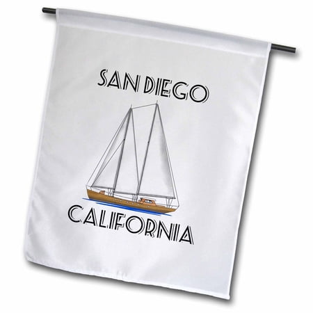 Classic sailboat for sailing San Diego  California. 18 x 27 inch Garden Flag fl-295627-2
