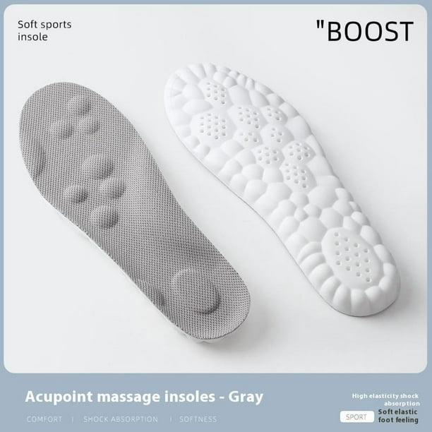 Insoles for Women Man,Cloud Soles for Men Women,4D Cloud Soles for Men,Anti Fatigue, Shock Absorption, Foot Pain Relief (Gray, S)Gary:Men: 10.5-11/Women:11.5-12