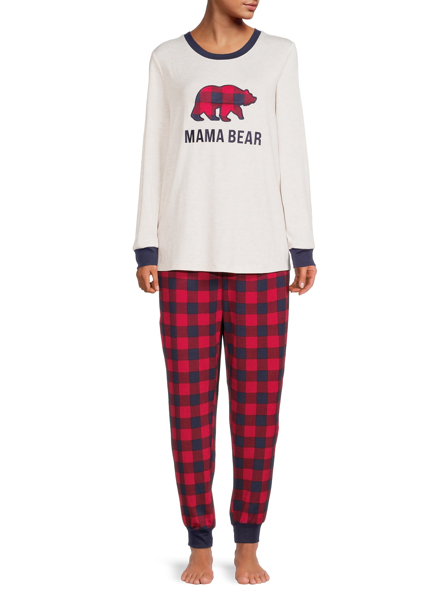 Dearfoams Women's Long Sleeve Top and Pants Matching Family Pajamas Set, 2-Piece, Sizes S-3X