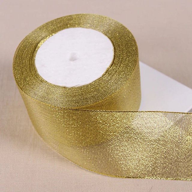 Cinta de cebolla dorada y plateada hecha a mano, 25 yardas/rollo de brillo metálico, decoración navideña para bodas, correas DIY, envoltura de tarjetas para regalos