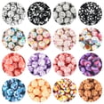 thumbnail image 2 of 10 cuentas de silicona de 15 MM con estampado de leopardo redondo para hacer collares, pulseras y accesorios de joyería, 2 of 5
