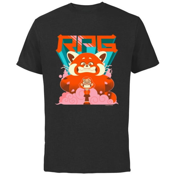Disney and Pixar’s Turning Red RPG Red Panda Girl Mei - Short Sleeve Cotton T-Shirt for Adults - Customized-Black