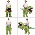thumbnail image 7 of Inflatable Costume Dinosaur Riding Tyrannosaurus Rex Air Blowing Fun Party Halloween Adult Costume Multiple Colors And Sizes,Height 59"–74.8",light green, 7 of 7