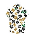 thumbnail image 4 of JURANMO Happy St. Patrick's Day Button Down Shirt for Men Irish Shamrock Printed Hawaiian Shirts Summer Casual Short Sleeve Vacation Tops Green XXXL Prime Sales Today Clearance, 4 of 6