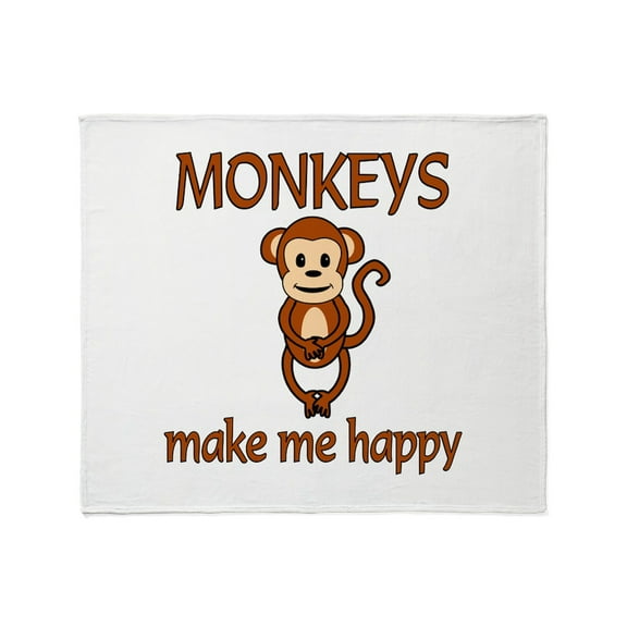 CafePress - Monkey Happy Throw Blanket - Soft Fleece Throw Blanket, 50"x60" for All Ages