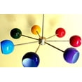 thumbnail image 2 of Mid century design multicolored Eyeball Shades Brass Chandelier Rainbow VIBGYOR colors Lights home décor brass Sputnik chandelier, 2 of 4