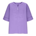 thumbnail image 5 of Tops for Women 3/4 Sleeve V Neck Women Casual Loose Shirt Blouse, 5 of 8