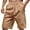 Khaki, variant on Abomasnow Mens Linen Shorts Casual Drawstring Elastic Waist Golf Shorts Summer Beach Shorts for Men