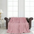 thumbnail image 2 of PiccoCasa Flannel Fleece Blanket for Sofa or Bed, Pink 78"x90", 2 of 6