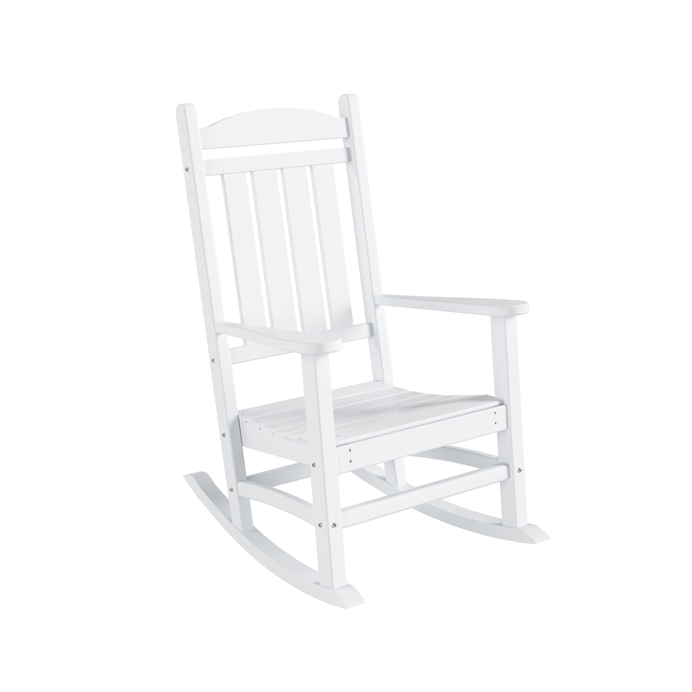 GARDEN Classic Plastic Adirondack Porch Rocking Chair, White
